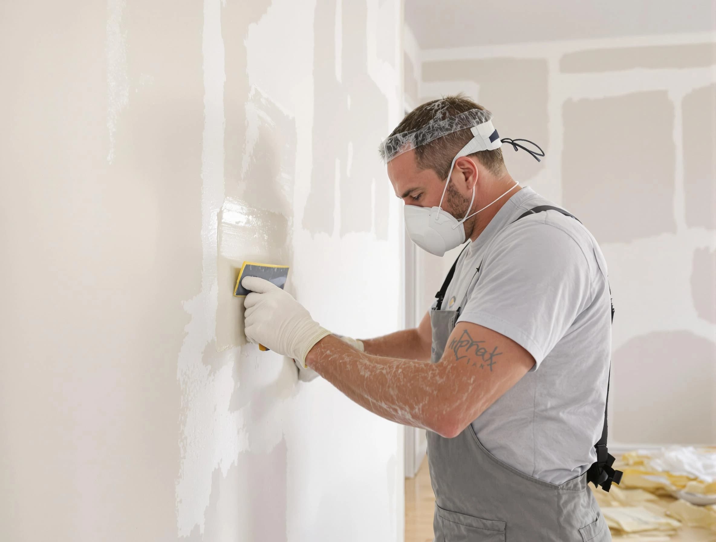 Casa Grande House Painters technician applying mud to drywall seams in Casa Grande, AZ
