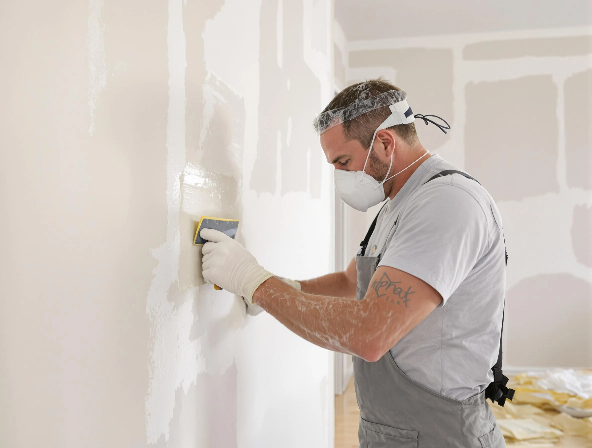 Casa Grande House Painters technician applying mud to drywall seams in Casa Grande, AZ